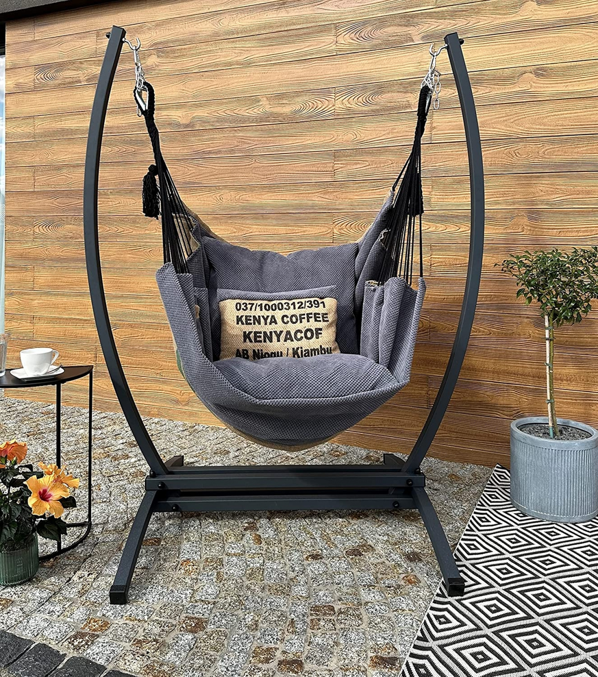 Fauteuil suspendu en toile de jute | Coffee