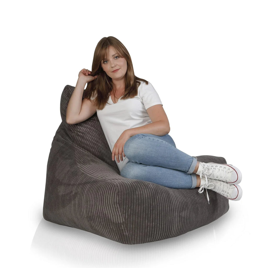 Fauteuil pouf salon en velours côtelé | Keiko