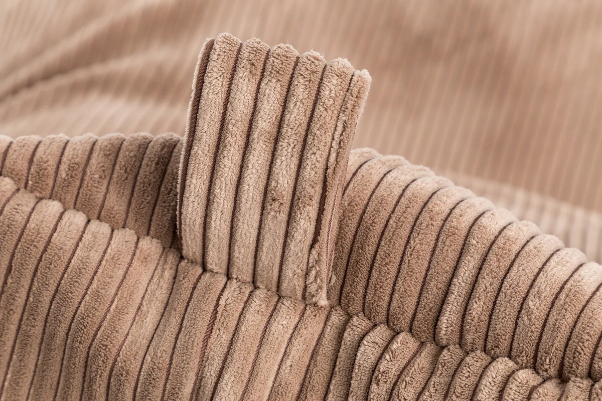 Fauteuil pouf salon en velours côtelé | Keiko