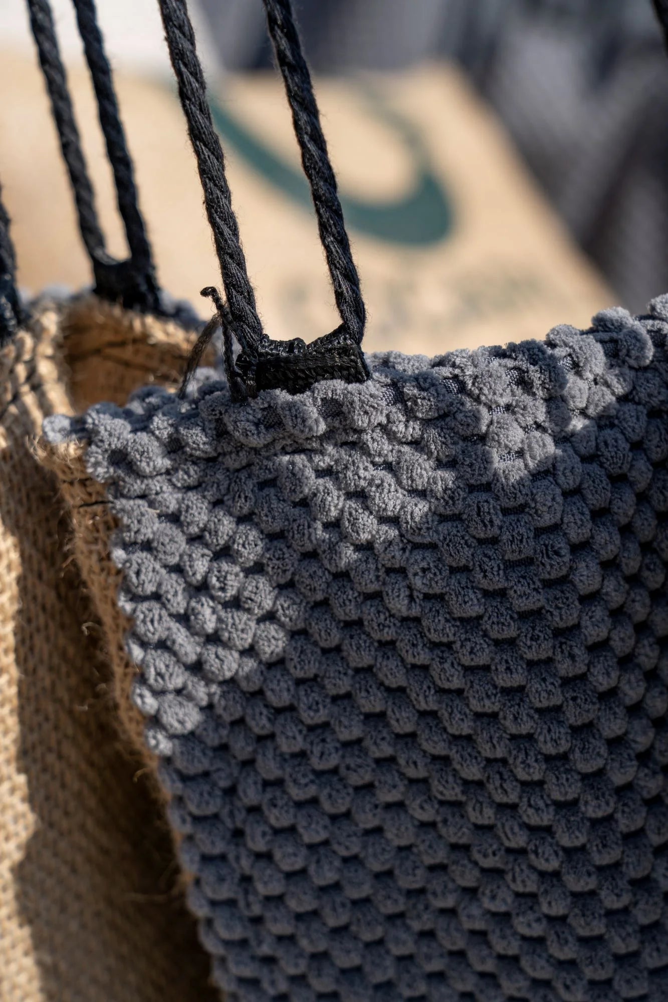 Fauteuil suspendu en toile de jute avec support | Coffee XXL