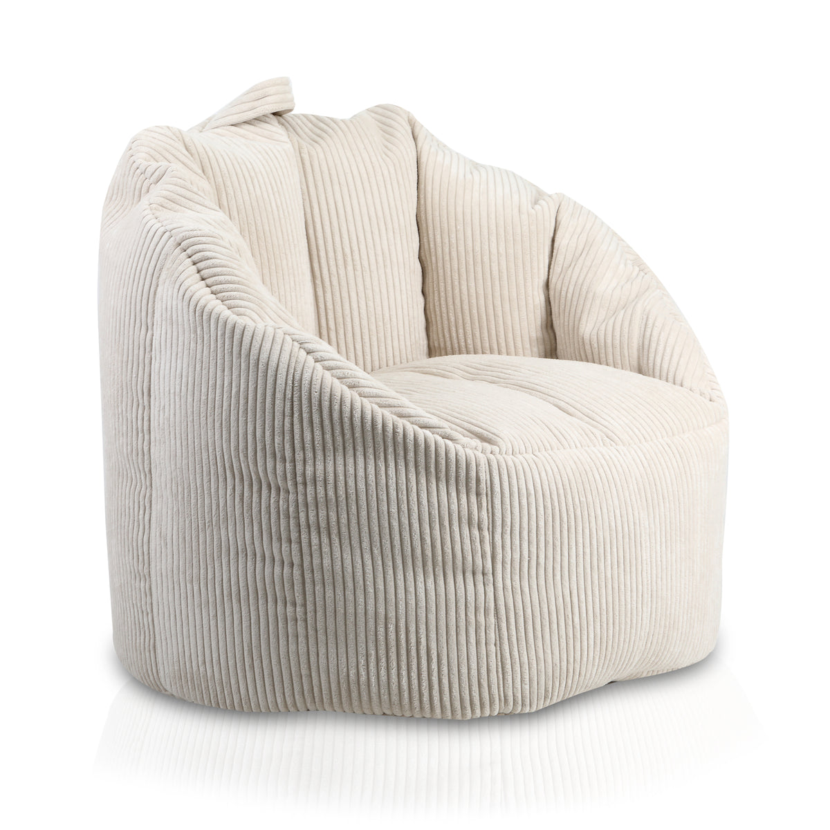 Fauteuil pouf en velours côtelé | Alto